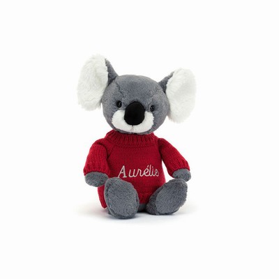 Jellycat Bashful Koala with Red Jumper | AHRV-18046